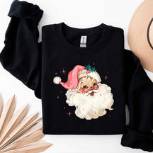 Pink Santa Retro Christmas Sweatshirt