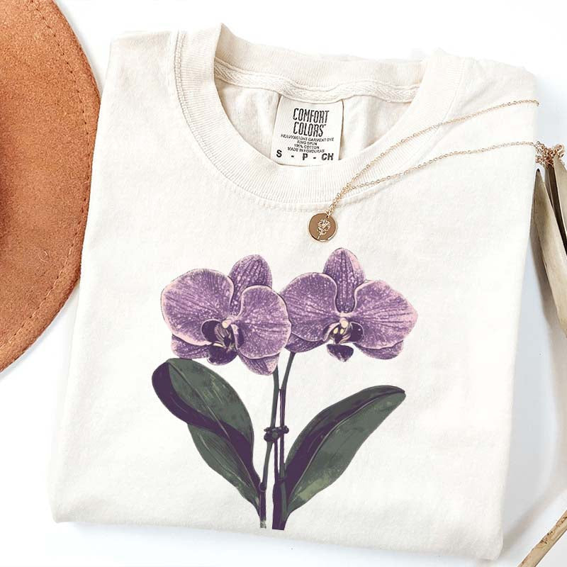 Vintage Orchid Flower Lover T-Shirt
