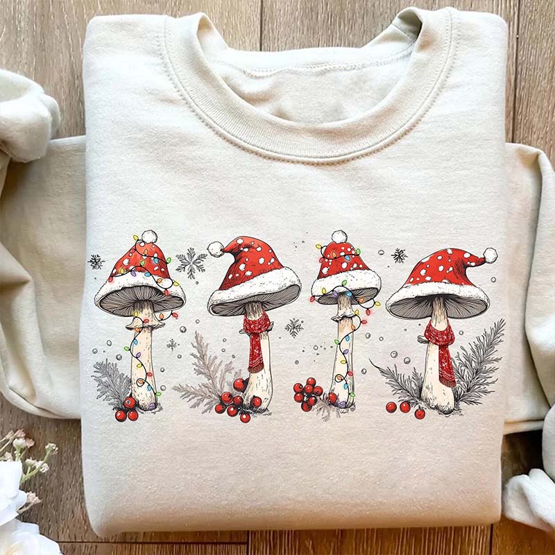 Christmas Mushroom Hippie Holiday Sweatshirt