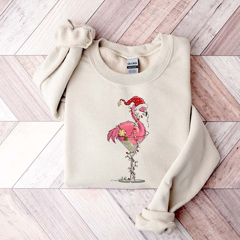 Christmas Flamingo String Lights Sweatshirt