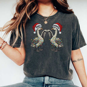 Merry Christmas Santa Goose tangled lights T-Shirt