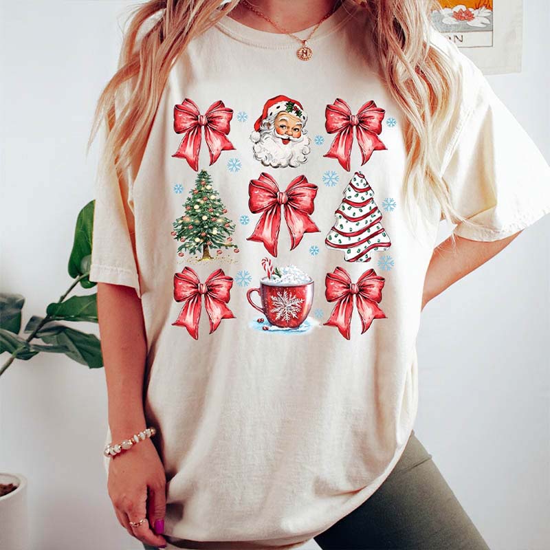 Christmas Coquette Bow T-Shirt