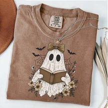 Coquette Lace Ghost Reading T-Shirt