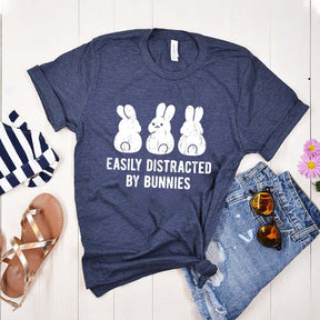 Easily Distracted by Rabbits Bunny T-Shirt