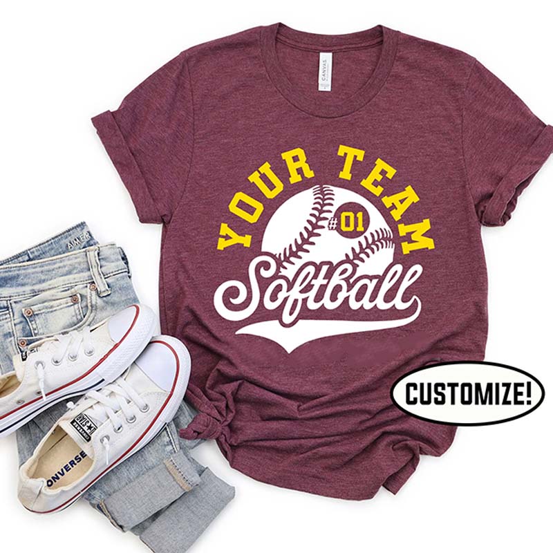 Custom Softball Mom T-Shirt