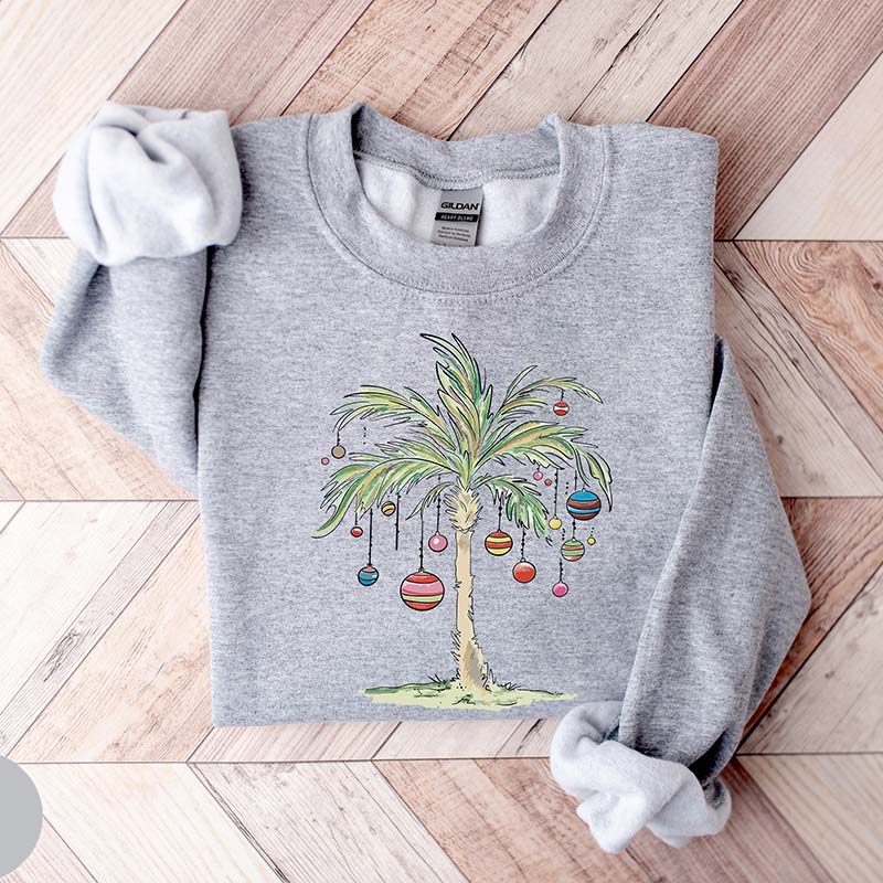 Christmas Palm Tree Tropical Xmas Sweatshirt