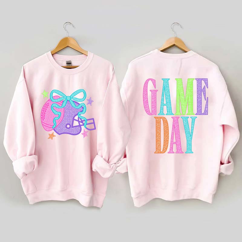 School Spirit Football Printed Sweatshirt
