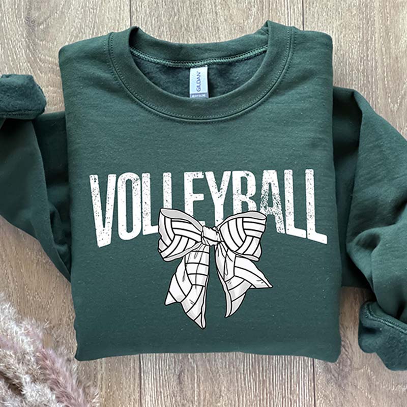 Retro Volleyball Bow Sweatshirt