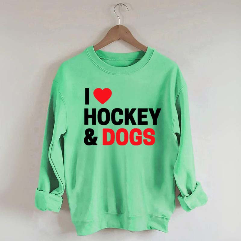 I Love Hockey & Dogs Sweatshirt