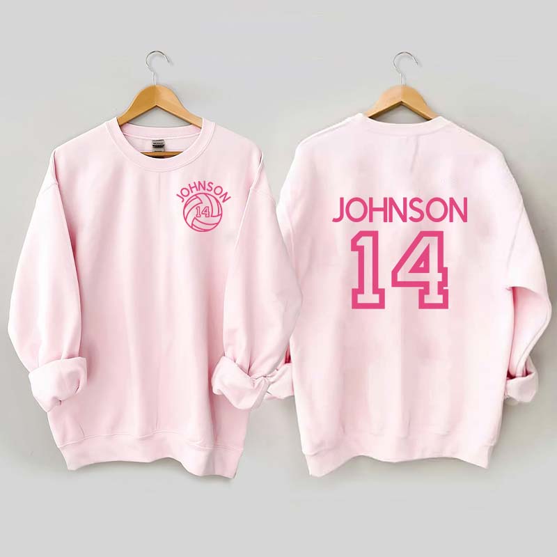 Custom Volleyball Mom Name and Number Sweatshirt