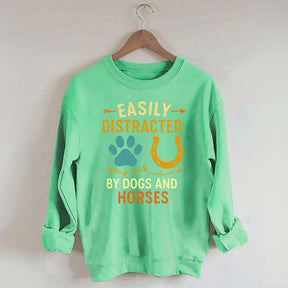 Easily Distracted By Dogs And Horses Sweatshirt