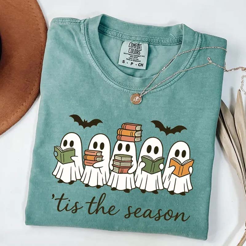 §³ute Ghosts Reading Books T-Shirt