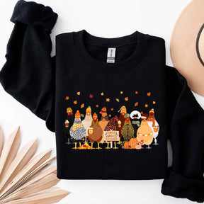 Humorous Fall Chickens Sweatshirt