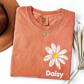 Comfort Colors Custom Name Daisy T-Shirt