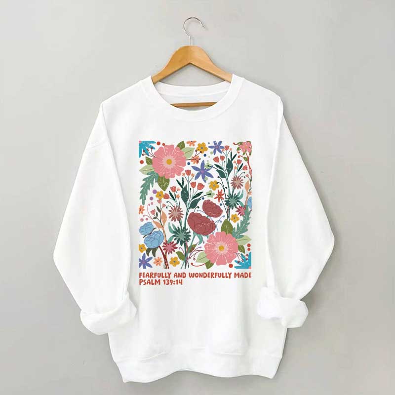 Fearfully And Wonderfully Made Abstract Flower Sweatshirt