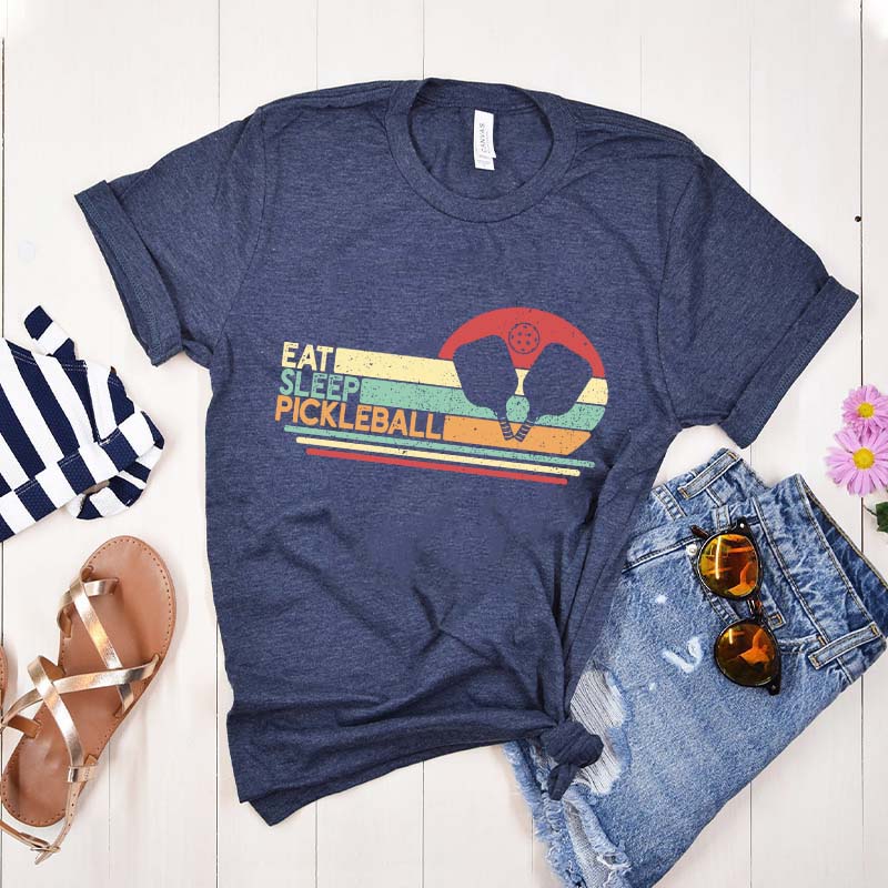 Retro Eat Sleep Pickleball T-Shirt