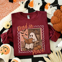 Bookish Halloween Haunted Library Ghost Sweatshirt