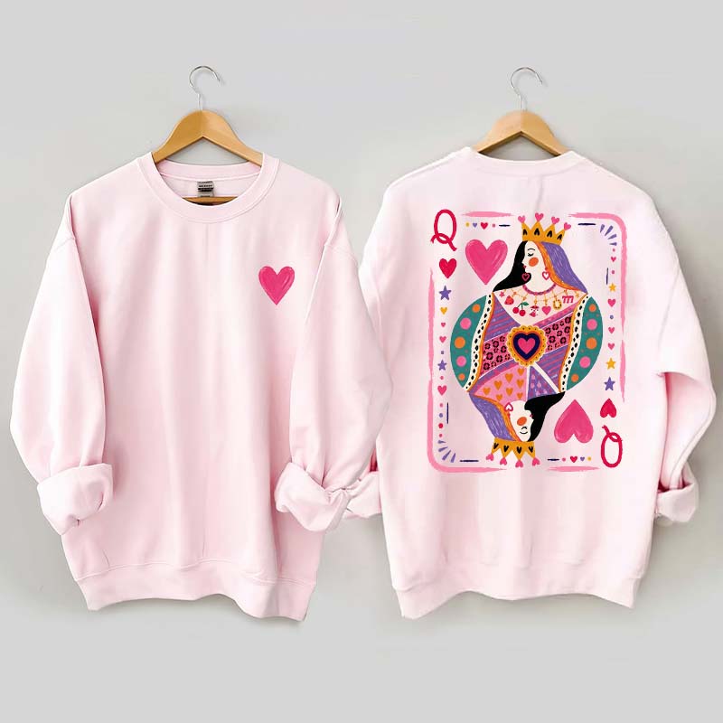 Vintage Queen of Hearts Graphic Sweatshirt