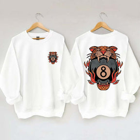 Lucky Leopard Traditional Tattoo T 8 Ball Sweatshirt