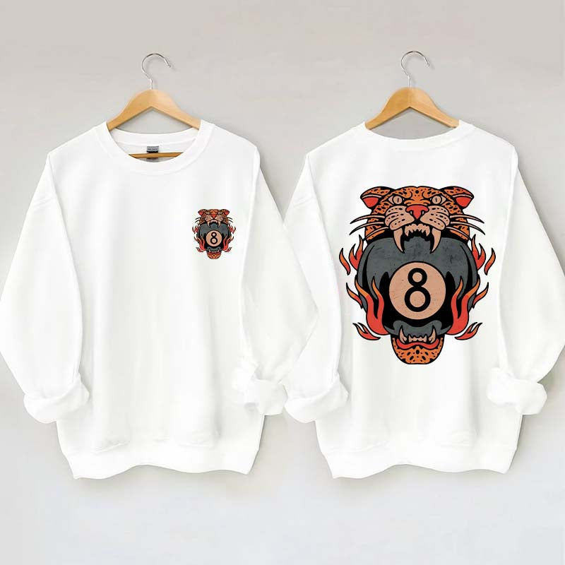Lucky Leopard Traditional Tattoo T 8 Ball Sweatshirt