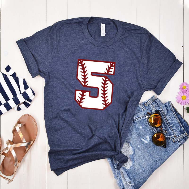 Personalized Baseball Number Minimalist T-Shirt