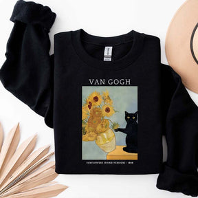 Van Gogh Black Cat Sweatshirt