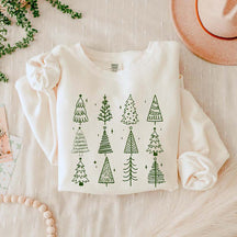 Comfort Color Christmas Trees Holiday Sweatshirt