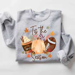 T Is The Season Fall Football Pumpkin Sweatshirt