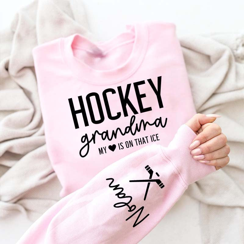 Custom Ice Hockey Grandma Sweatshirt