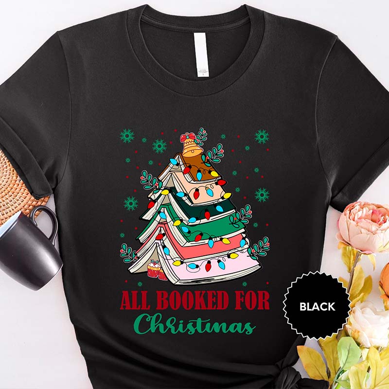 Book Lovers Christmas Snow T-Shirt