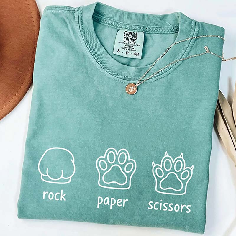 Rock Paper Scissors Paw Dog Mom T-Shirt