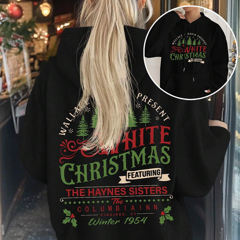 White 1954 Christmas Tree Hoodie