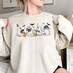 Bookish Ghosts Happy Halloween Sweatshirt