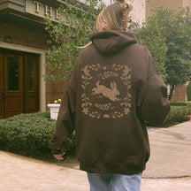 Cute Cottagecore Rabbit Floral Hoodie