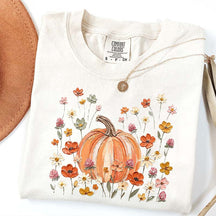 Autumn Floral Wildflower Pumpkin Season T-Shirt