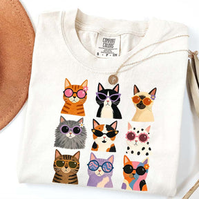Retro Cool Cats Sunglasses T-Shirt