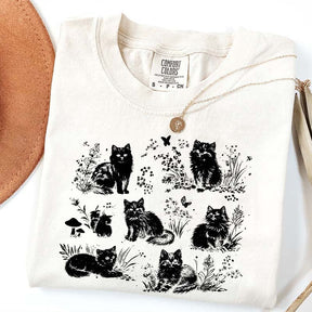 Vintage 90s Cats Pet Floral T-Shirt