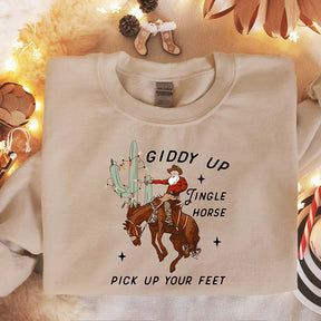 Cowboy Giddy Up Jingle Horse Pick Up Your Feet Sweatshirt