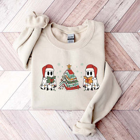 Christmas Ghost Book Reading Sweatshirt