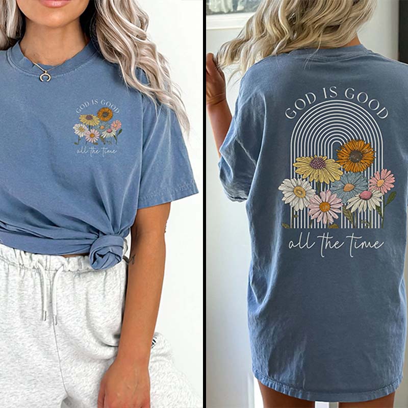 God is Good All the Time Vintage Floral T-Shirt