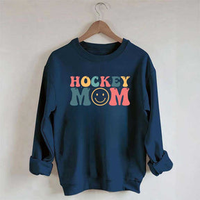 Hockey Mom Smiley Face Sweatshirt