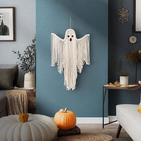 Halloween Macrame Ghost Spooky Wall Hanging
