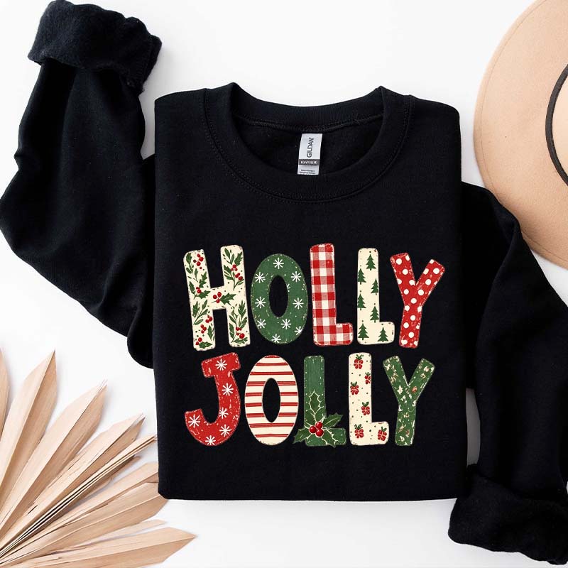 Holly Jolly Merry Christmas Tree Floral Sweatshirt