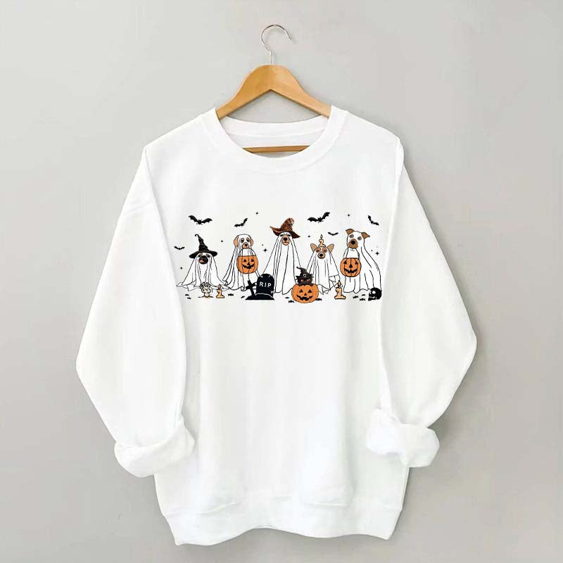 Cute Ghost Dogs Halloween Sweatshirt
