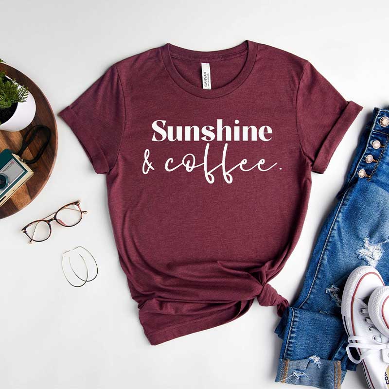 Sunshine and Coffee Summer Vibes T-Shirt