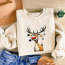 Christmas Reindeer Festive Holiday Funny Deer Sweatshirt