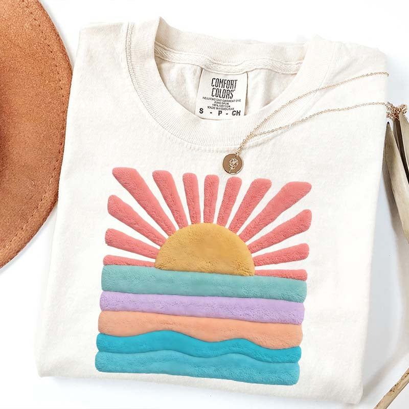 Trendy Aesthetic Sun Printed T-Shirt