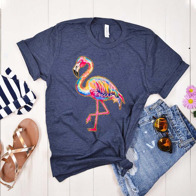 Summer Flamingo Preppy Beach Vibes T-Shirt
