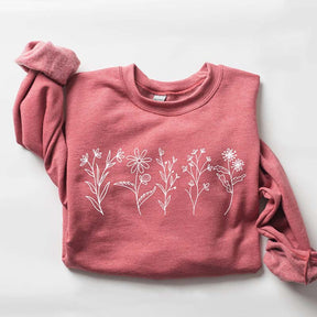Floral Line Art Mom Sweatshirt