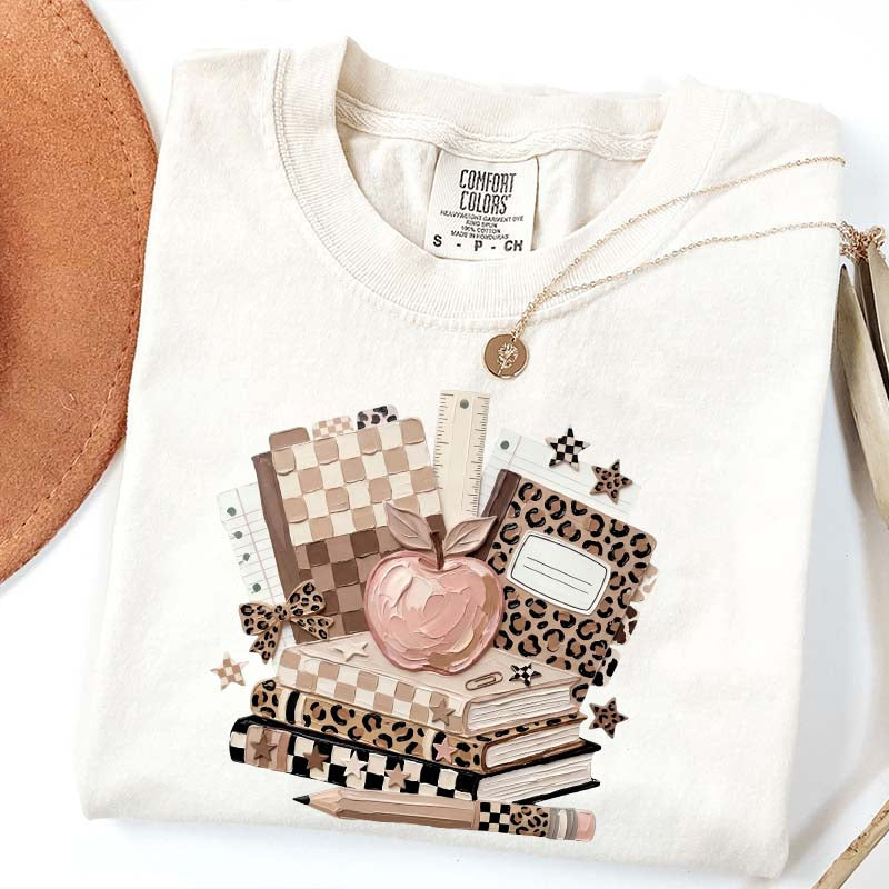 Checkered Leopard Teacher T-Shirt